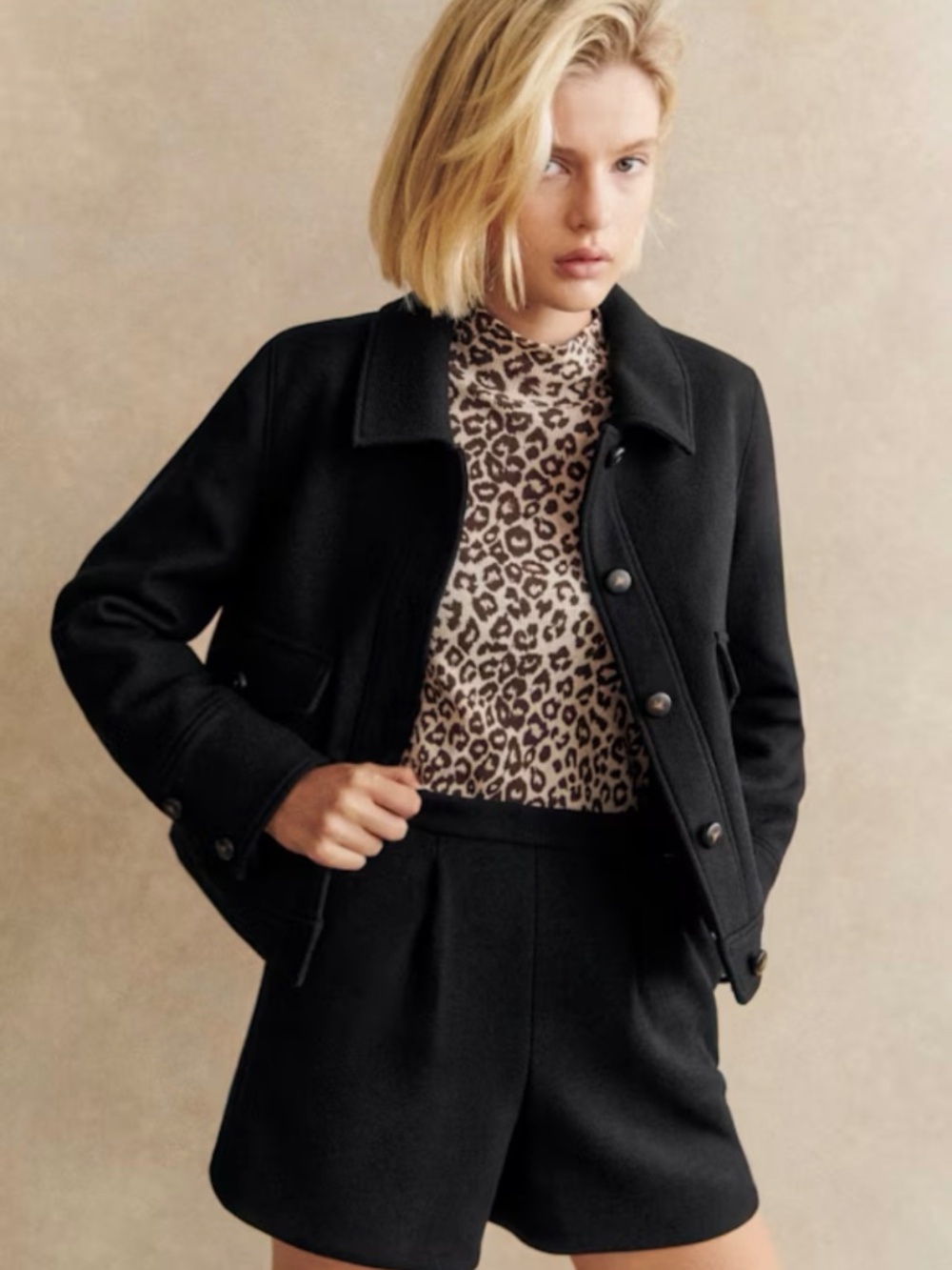 NWT Sezane Black Wool Shorts Ismael - SIZE 2 - Picture 6 of 6
